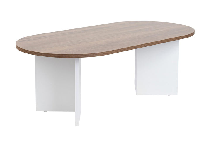 Stylish Coffee Table, Walnut & White, 119 x 39.8 x 60 cm | 100% Melamine Coated Particle Board, 18 m
