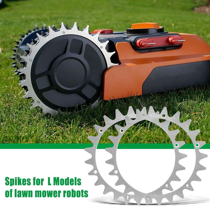 225mm Edelstahl Spikes für Worx Landroid L, Dicke Mähroboter Spikes mit 12 Edelstahlschrauben für La