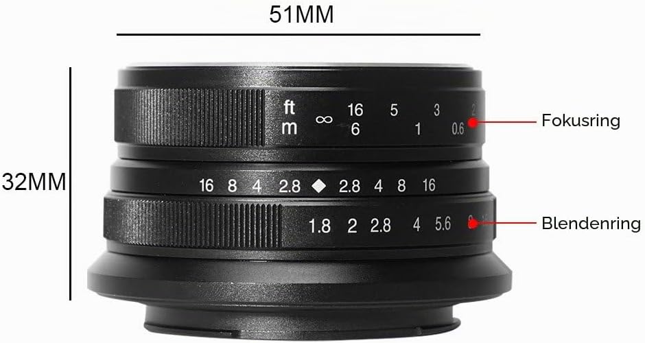 7artisans 25mm F1.8 Manueller Fokus Prime Fixiertes Objektiv für Olympus Micro Four Thirds MFT m4/3