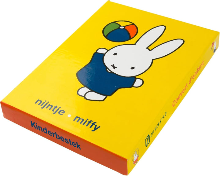 Zilverstad Kinderbesteck Miffy spielt, 4-teilig, Edelstahl, Silberfarben, 21.5 x 15.5 x 2.5 cm