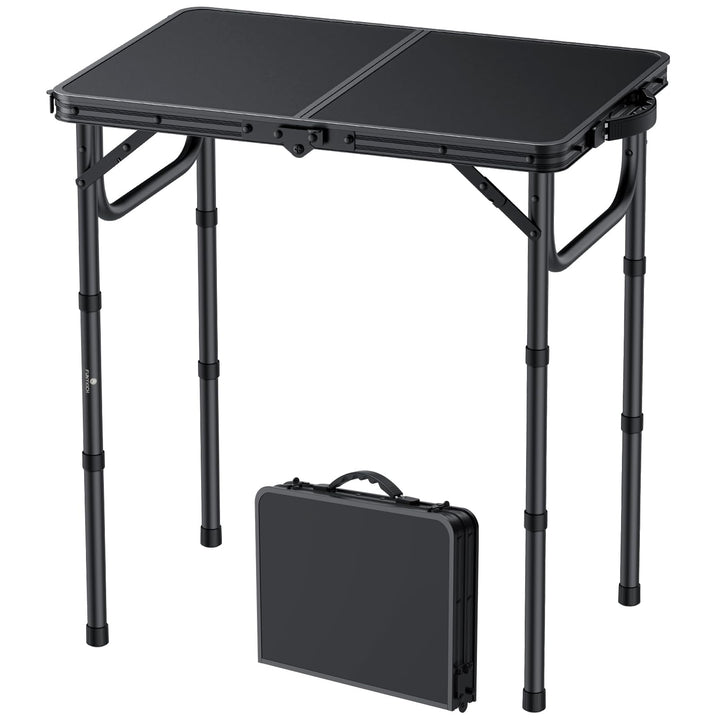 FUNYKICH Campingtisch Klapptisch 58x40cm, Faltbarer Picknicktisch mit 3 Höhenverstellbar(26/48/67cm)