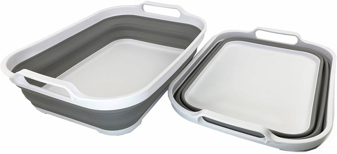 SAMMART Zusammenklappbare Wanne – Faltbare Spülwanne – tragbares Waschbecken – platzsparende Kunstst