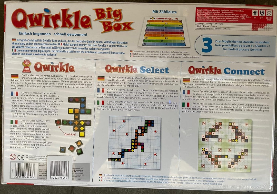 Schmidt-Spiele 49258 - Qwirkle Big Box
