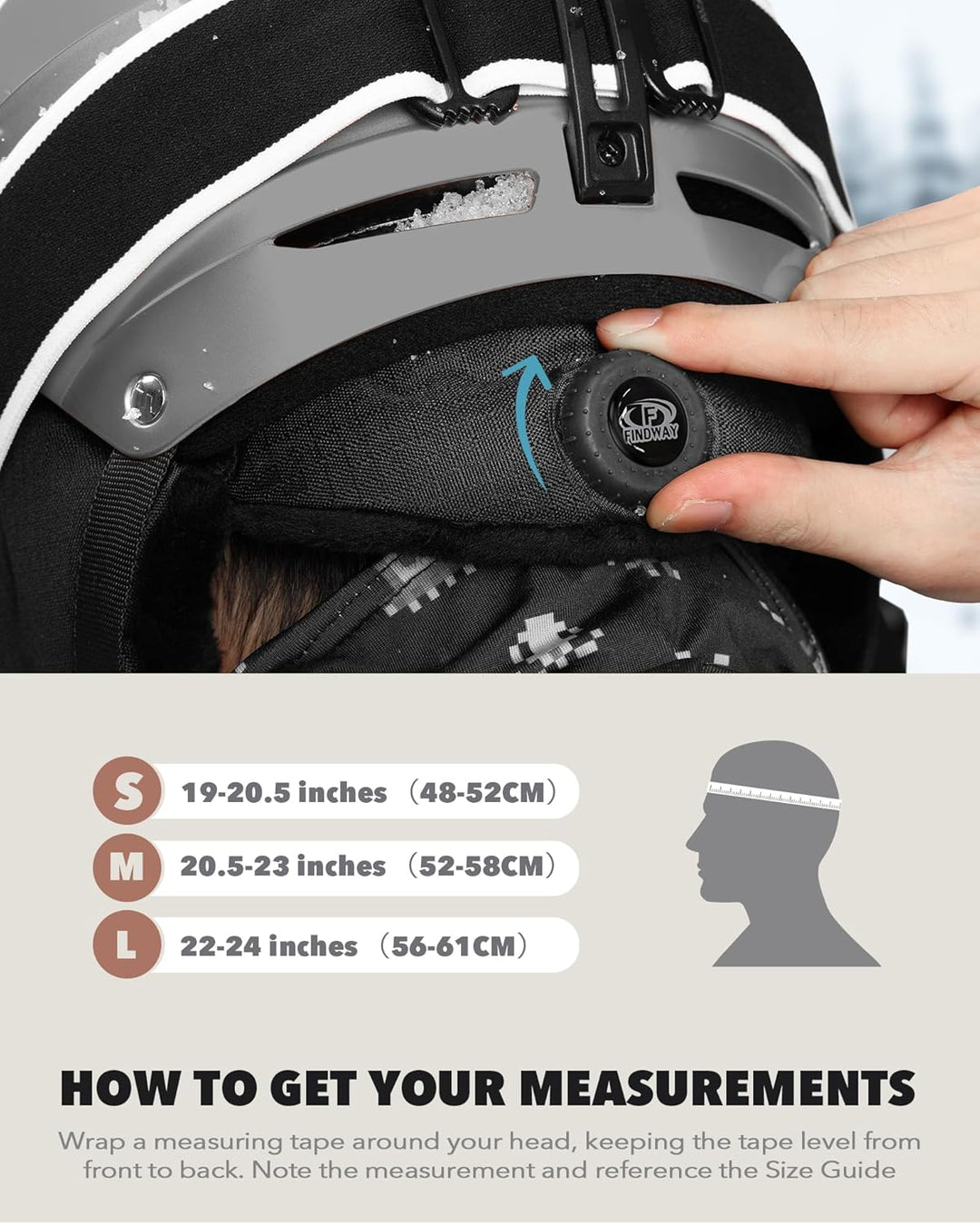 Findway Skihelm für Herren Damen,Unisex Schneesporthelm für Skifahren/Snowboard mit Belüftungssystem