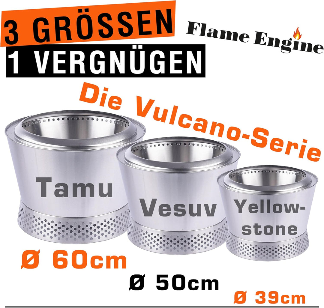 Feuerschale rauchfrei - DM 50 cm Edelstahl Grill Feuerschalen für den Garten - Feuertonne Feuerschal