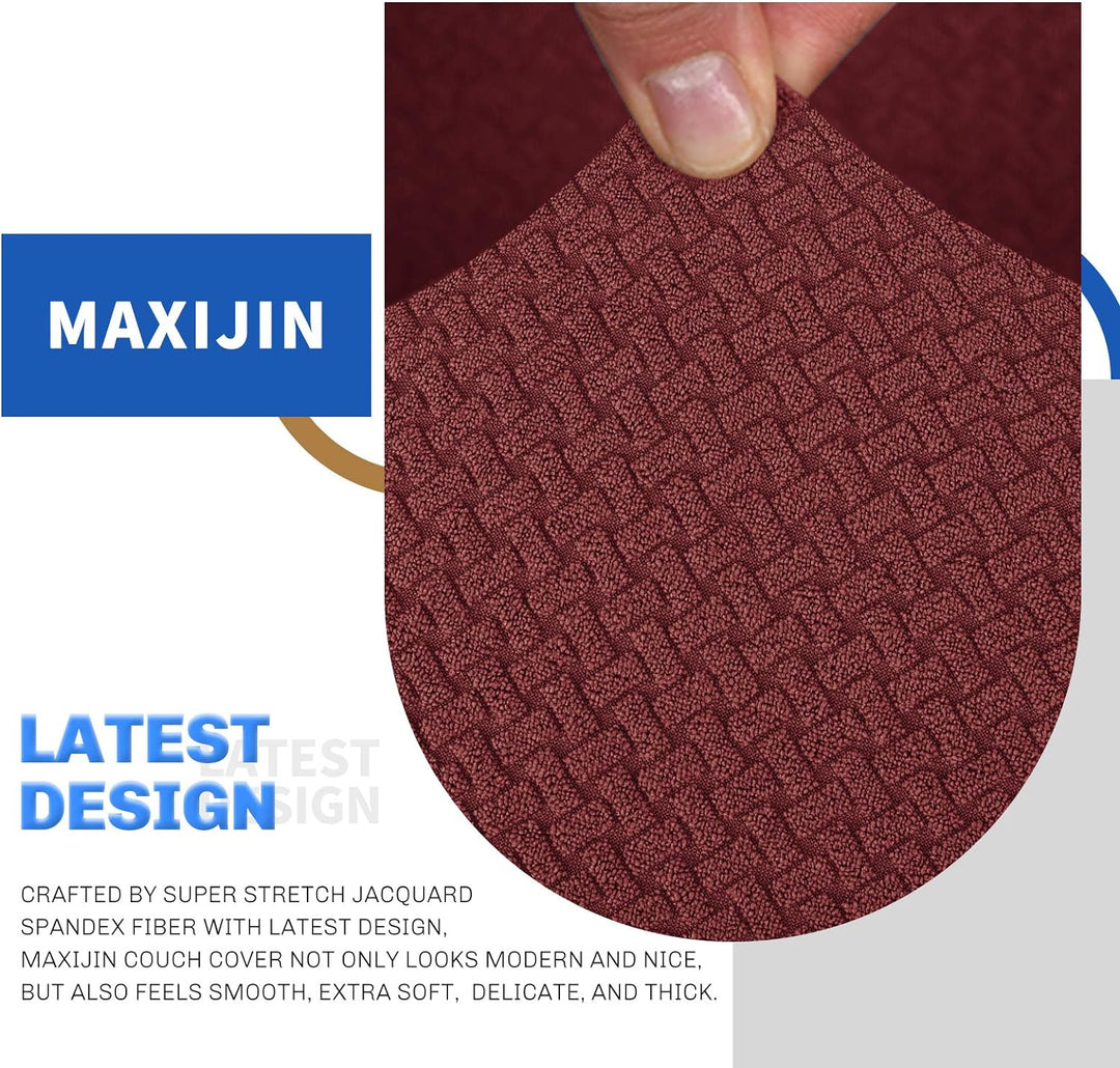 MAXIJIN Creative Jacquard Couchbezüge für 2-Sitzer, Super Stretch rutschfeste Liebessitz Sofabezug f
