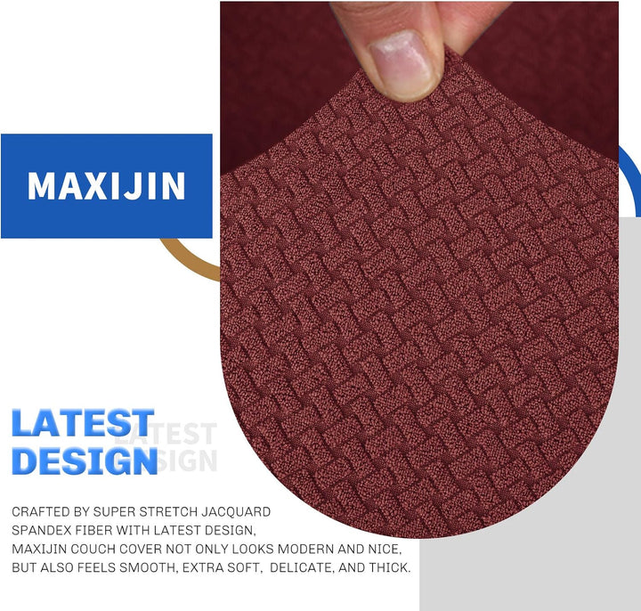 MAXIJIN Creative Jacquard Couchbezüge für 2-Sitzer, Super Stretch rutschfeste Liebessitz Sofabezug f