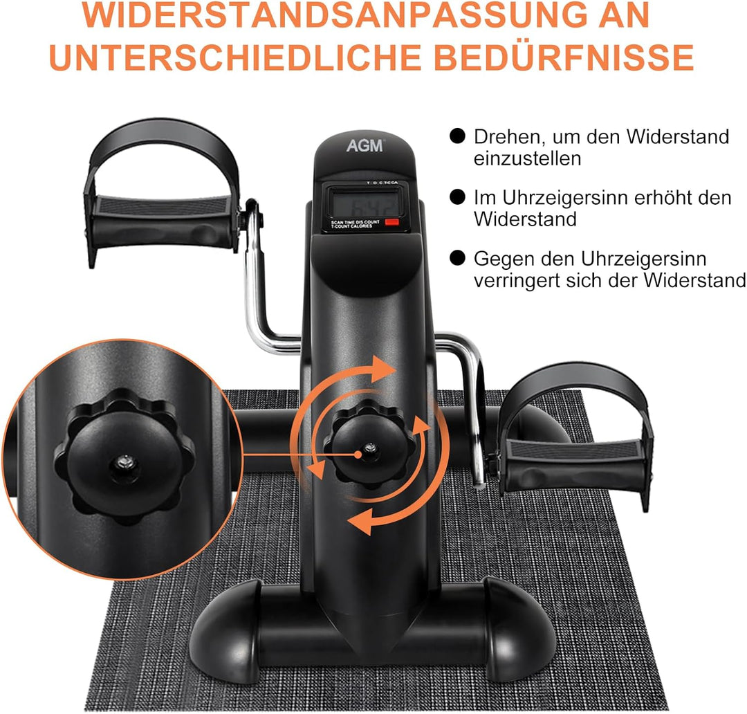 AGM Mini Fitnessbike für zuhause, Arm und Beintrainer Heimtrainer, Sportgerät Mini Bike, Hometrainer