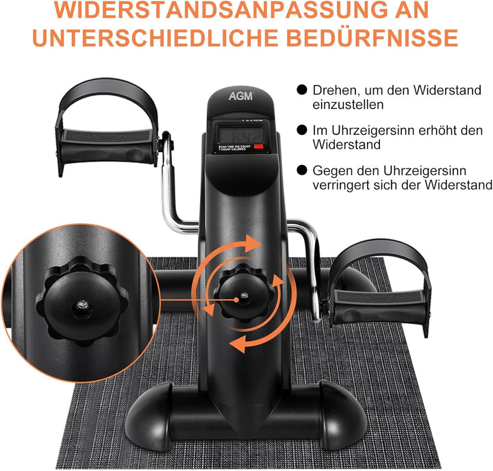 AGM Mini Fitnessbike für zuhause, Arm und Beintrainer Heimtrainer, Sportgerät Mini Bike, Hometrainer