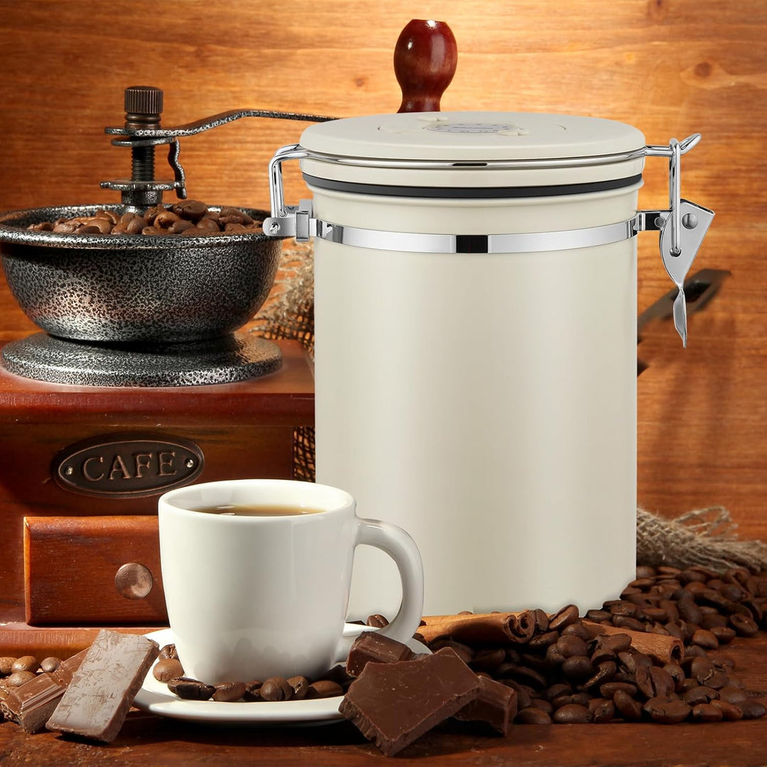 Kaffeedose Luftdicht 1kg Bohnen, 2,8 L Kaffeebohnenbehälter mit Auslassventil, Kaffeedose Luftdicht