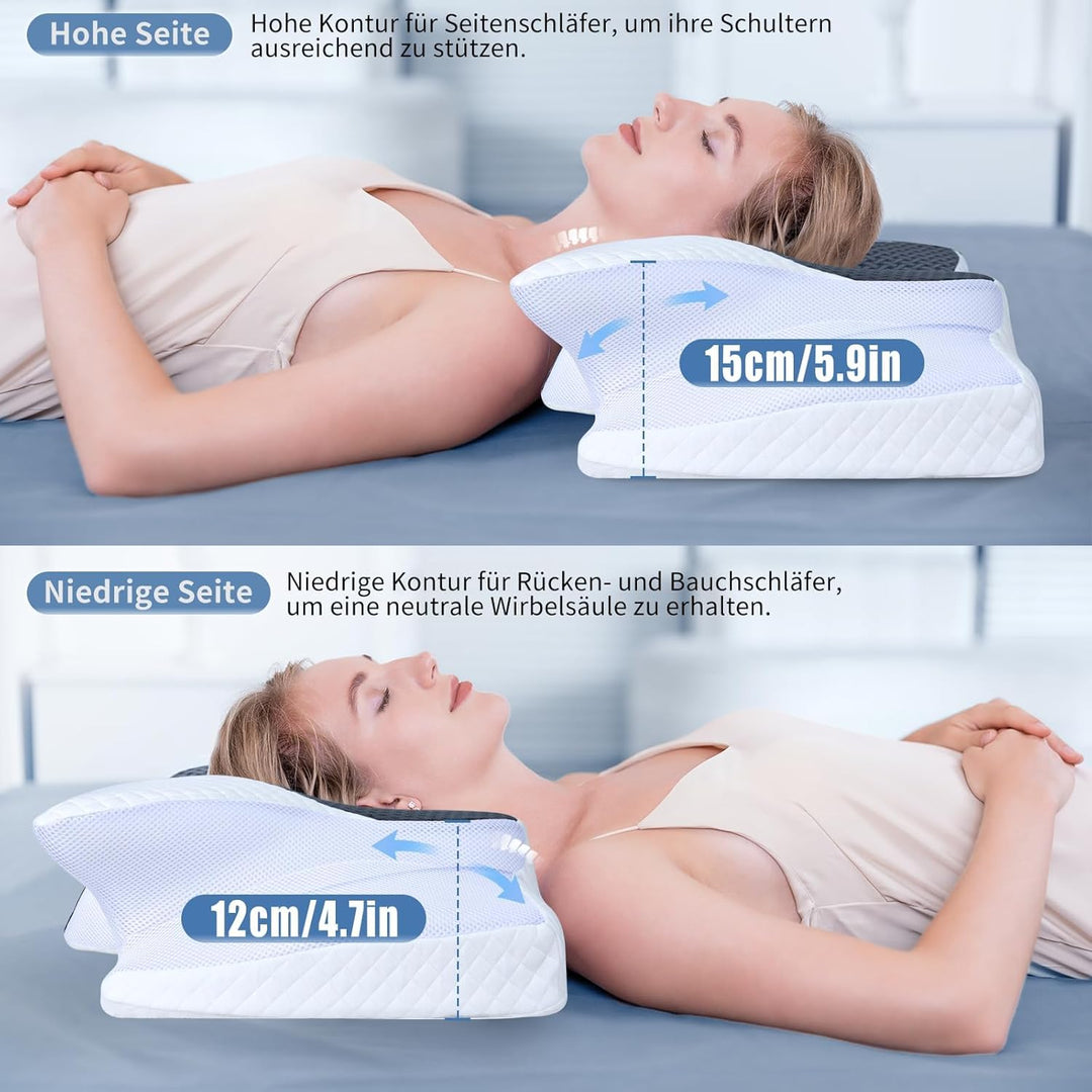 SAHEYER Nackenkissen Memory Foam Orthopädisches Kissen, Ergonomisches Kopfkissen Nackenstützkissen,