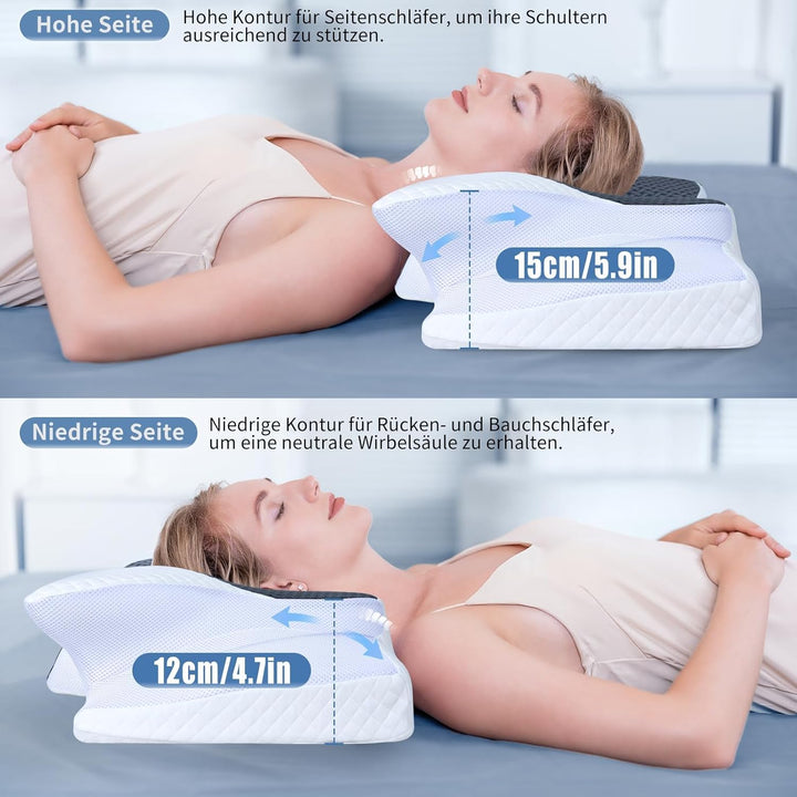 SAHEYER Nackenkissen Memory Foam Orthopädisches Kissen, Ergonomisches Kopfkissen Nackenstützkissen,