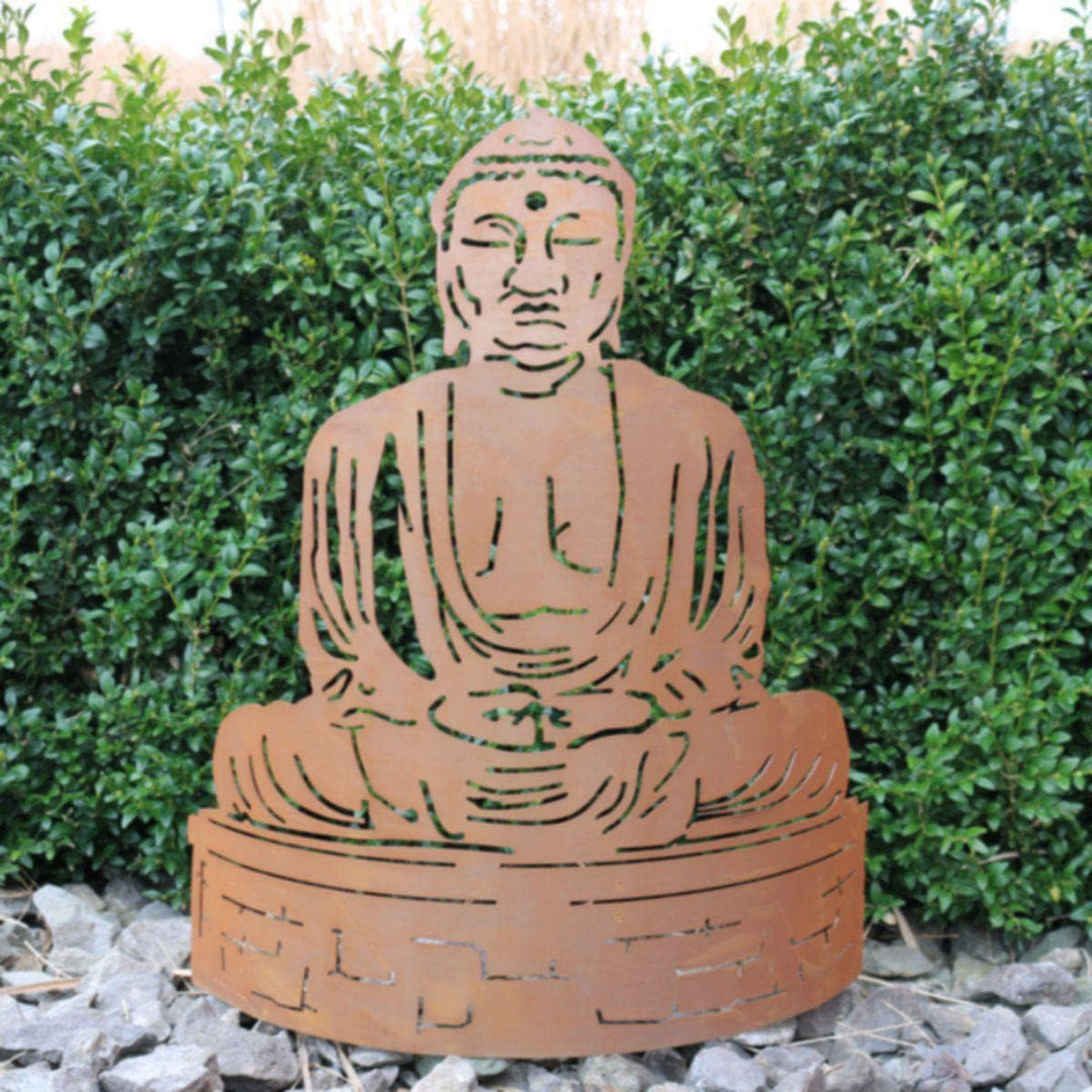 Ferrum Art Design Rostfigur Buddha, halbrund gebogen, H. ca. 60 cm | FE-6-0204 | 4260353199431