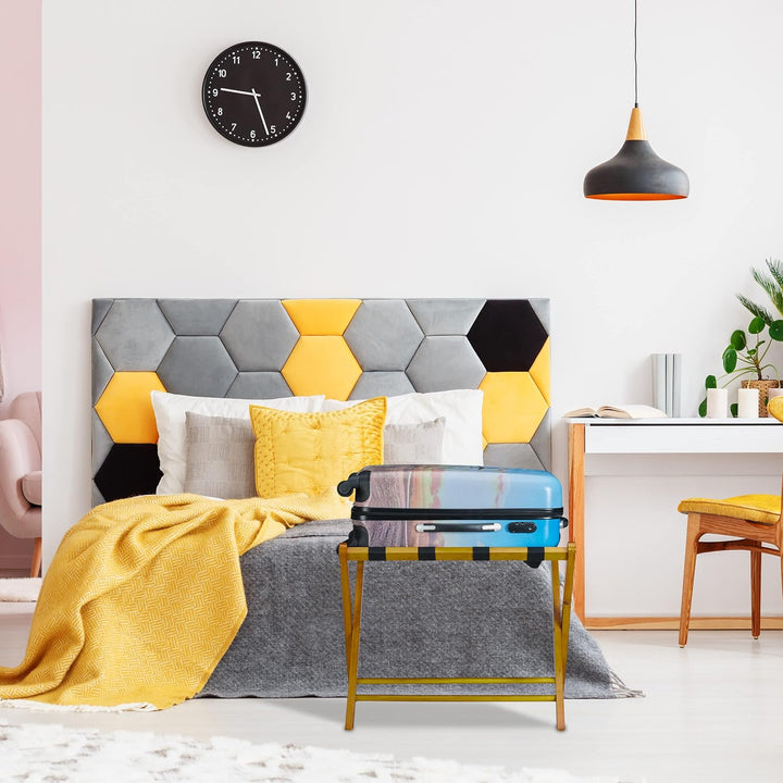 Relaxdays Kofferständer Holz, klappbar, Gepäckablage, Kofferaufbewahrung, für Reisegepäck, HxBxT: 52