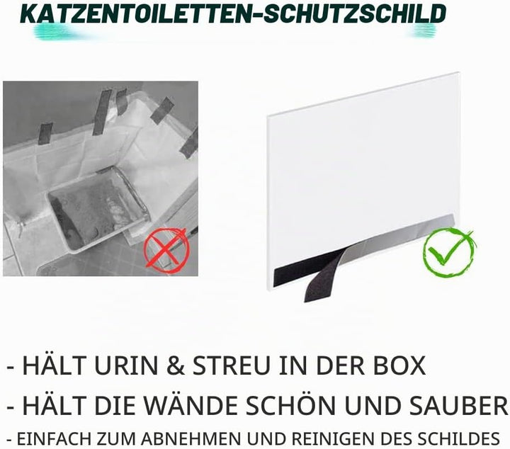 6PCS Katzentoiletten-Schild, hohe Seite, Oben offen, Katzentoilette, hält Streu in der Pfanne (Katze