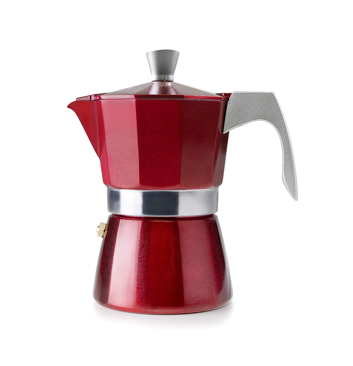 IBILI - Express-Kaffeekocher Evva Red, 3 Tassen, 150 ml, Aluminiumdruckguss, für Induktionsherde gee