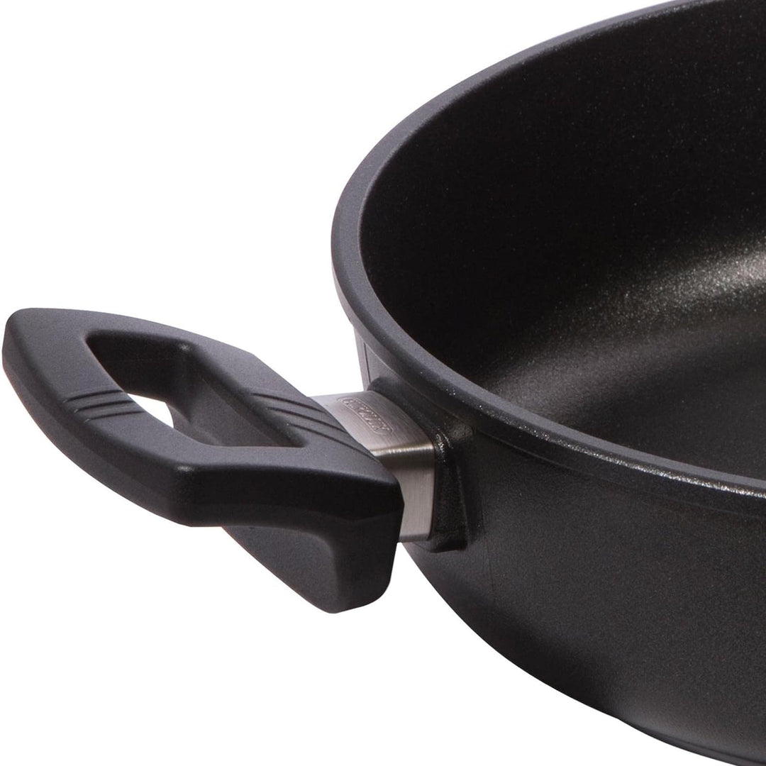 Eurloux Guss-Kasserolle Induktion Set & Deckel Ø24 cm - Universal Bratenkasserolle 3 Liter mit Besch
