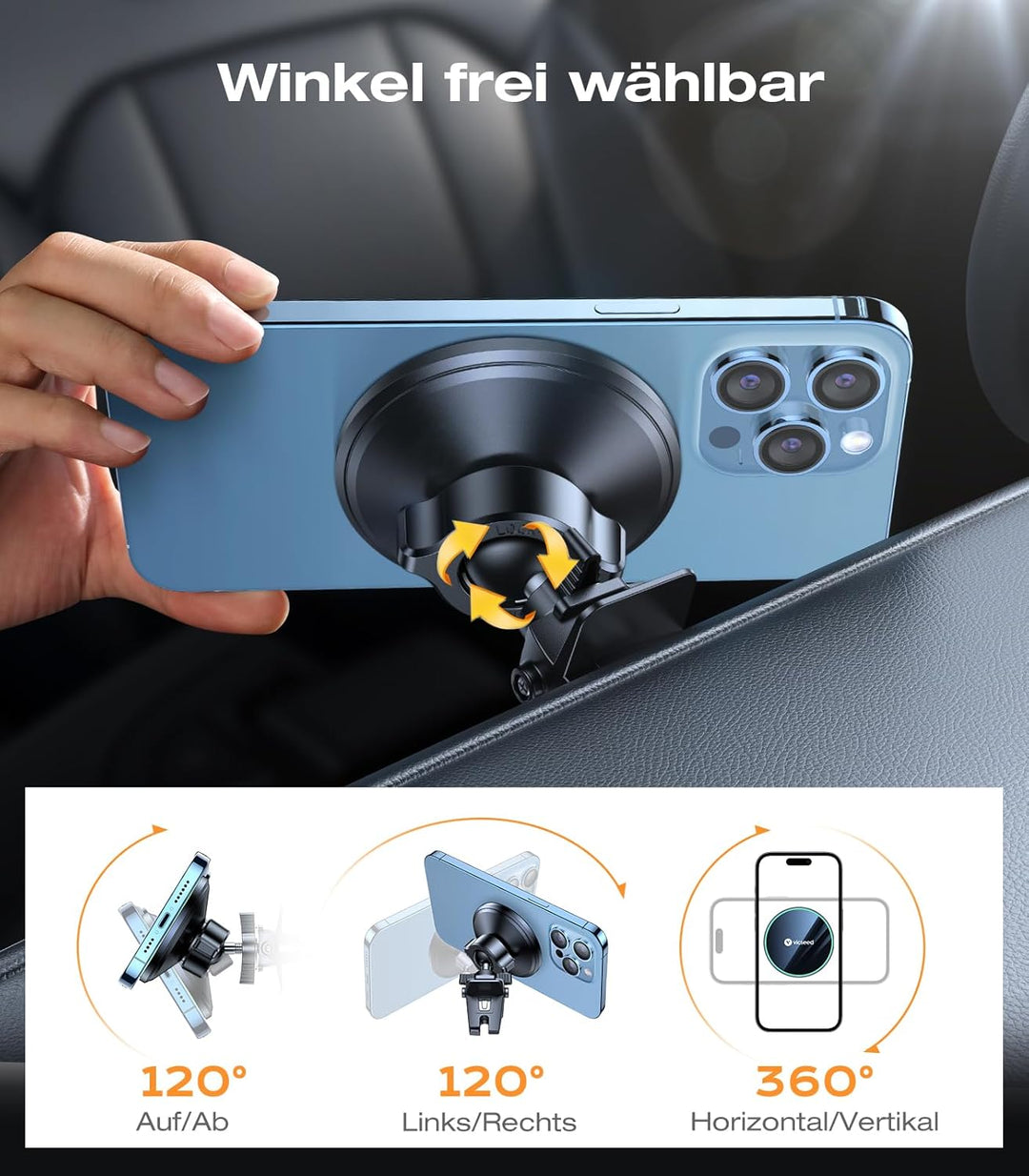 VICSEED Handyhalterung Auto Magnet Lüftung für Magsafe Autohalterung [Starker Magnet mit 20 xN55] Ma