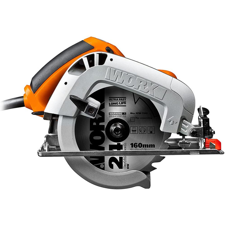 WORX WX425 Handkreissäge 1200W - zum Sägen von Holz, Aluminium & Stahl - präzise Gehrungsschnitte –