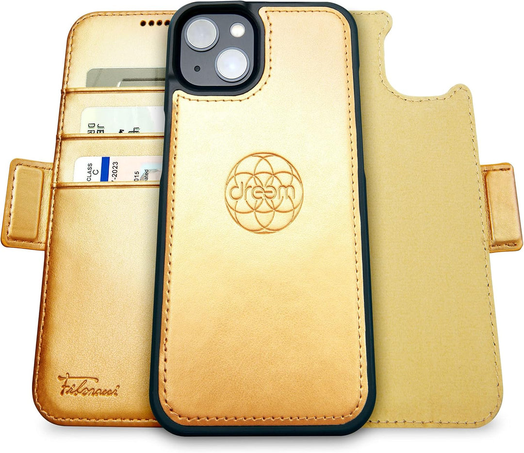 Dreem Fibonacci iPhone 14 Plus Brieftaschen-Etui / 2-in-1 stossfestes Etui und abnehmbares Folio aus