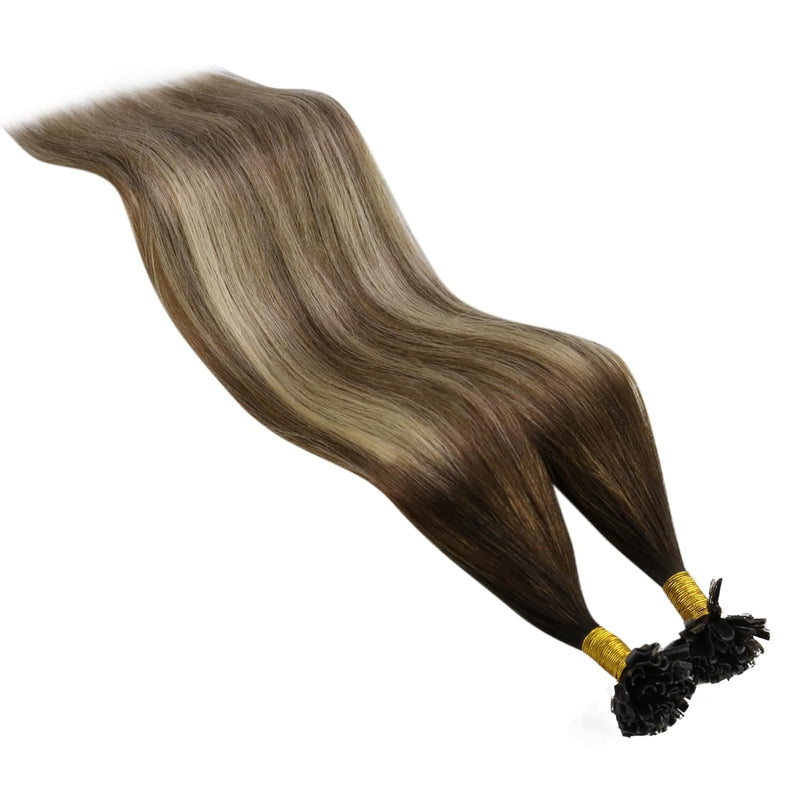 YoungSee Bonding Extensions Echthaar Balayage Keratin Bondings Echthaar 45cm Extensions Echthaar Bon