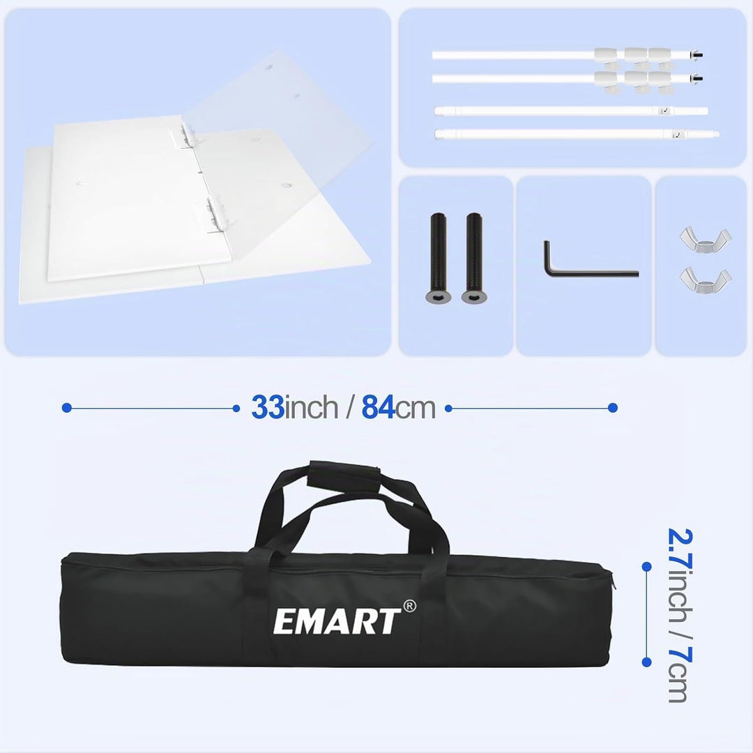 EMART Weiss Foto Hintergrund Ständer mit Stahlsockel, 2m x 3m Verstellbarer Fotohintergrund Ständer
