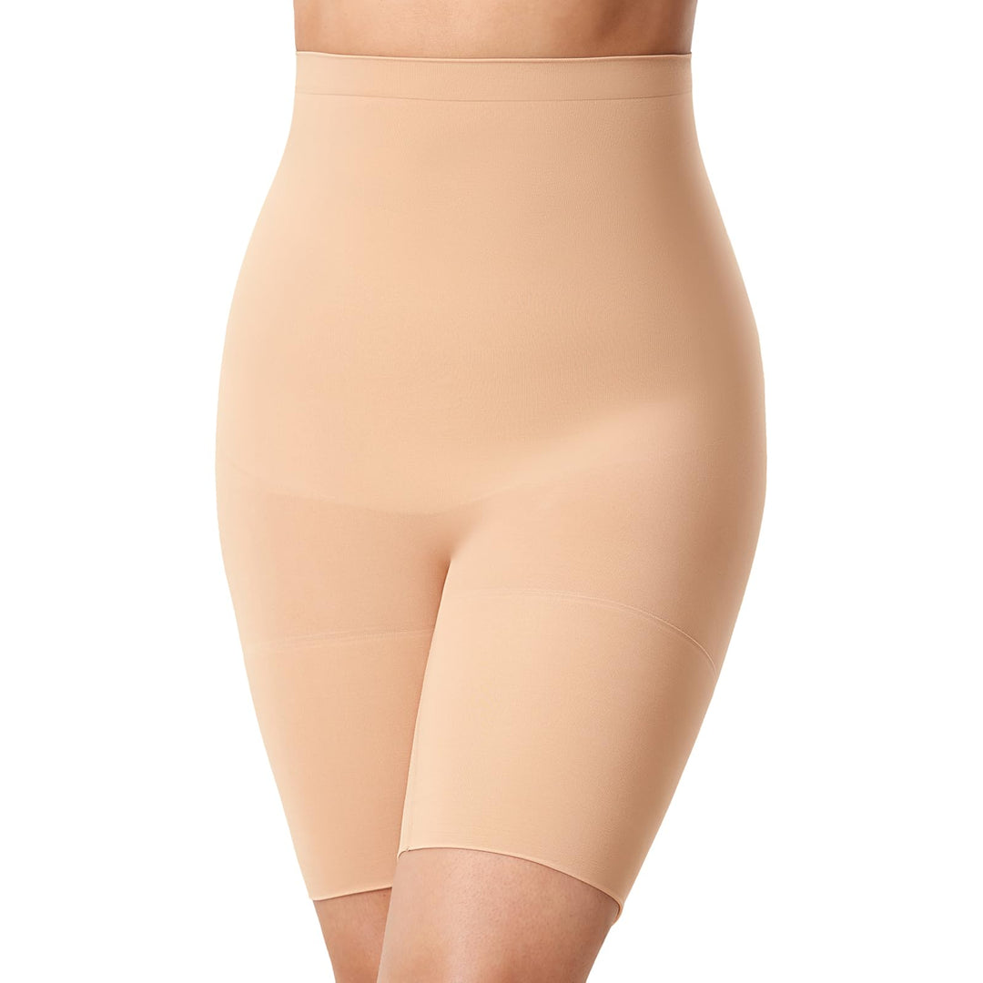 DELIMIRA Damen Miederhose mit Bein Miederpants Hohe Taille Bauch Weg Formender 46-48 Warmes Beige, 4
