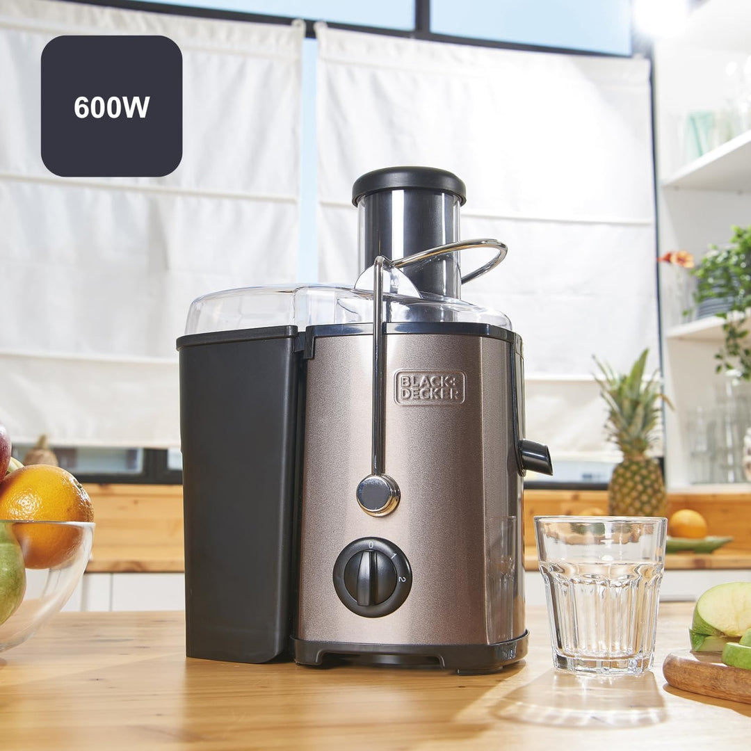 BLACK+DECKER Entsafter - 600W - 2 Geschwindigkeiten - 1.2 Liter Fruchtfleischbehälter - spülmaschine