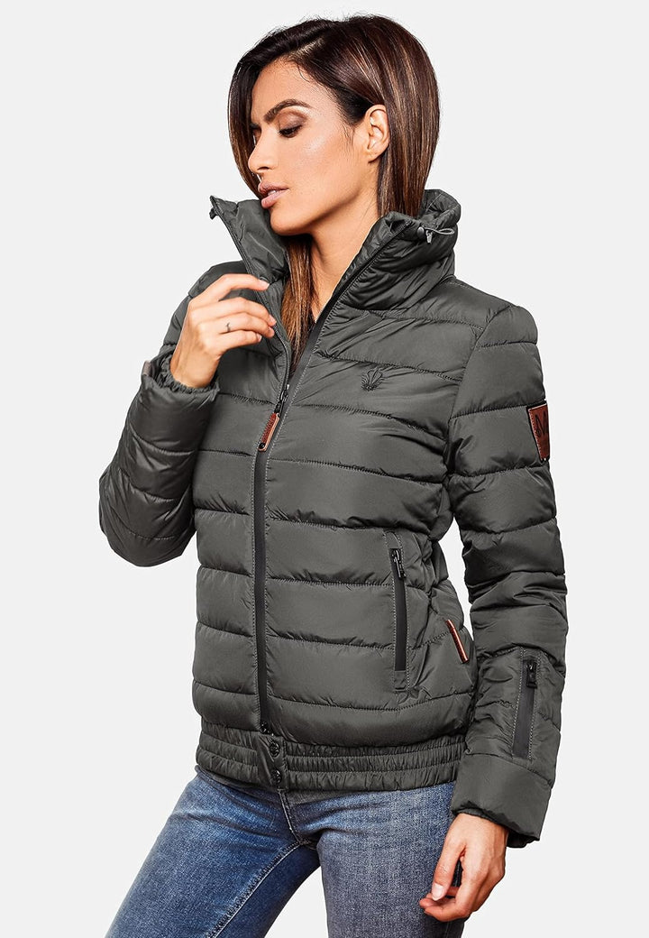 MARIKOO Damen Winter Steppjacke Poison XS-XL S Anthrazit, S Anthrazit