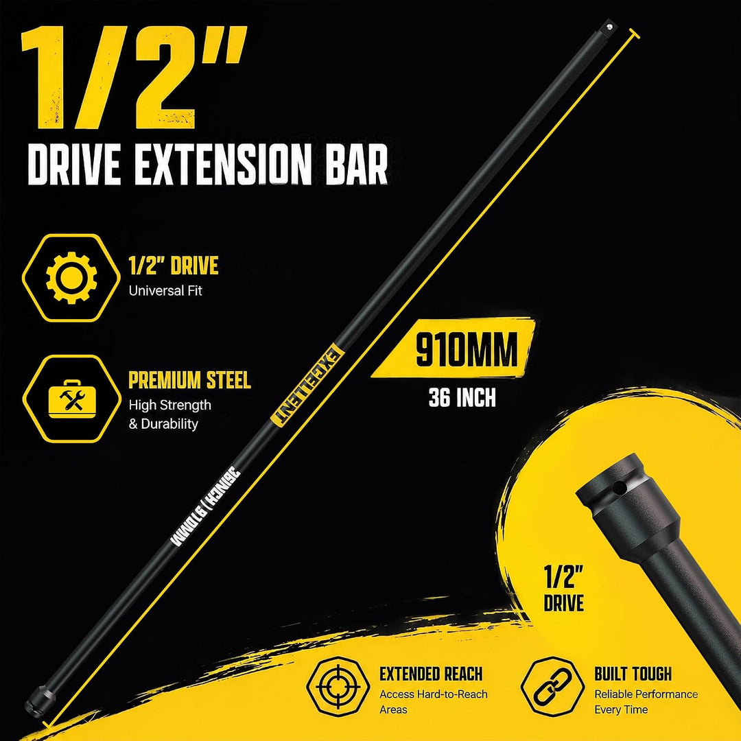 Steckschlüssel Verlängerung 1/2", Verlängerungen 910 mm für Auto 1/2" 910mm, 1/2" 910mm