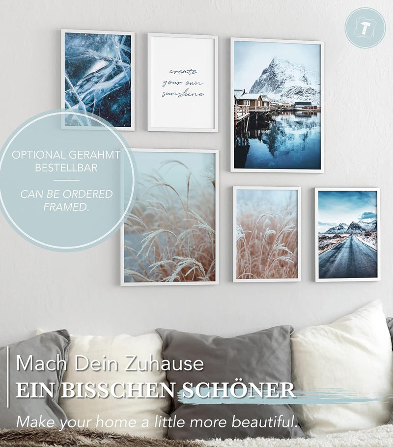 Papierschmiede® Mood Poster Set Swedish Winter, Bilder Wohnzimmer Deko Schlafzimmer, 2x 30x40 cm und