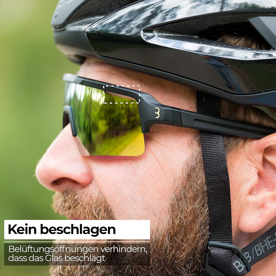 BBB Cycling Unisex-Adult Fahrrad Sportbrille Modernes Grosses Glas Grilamid MTB Rennrad Kies Damen u