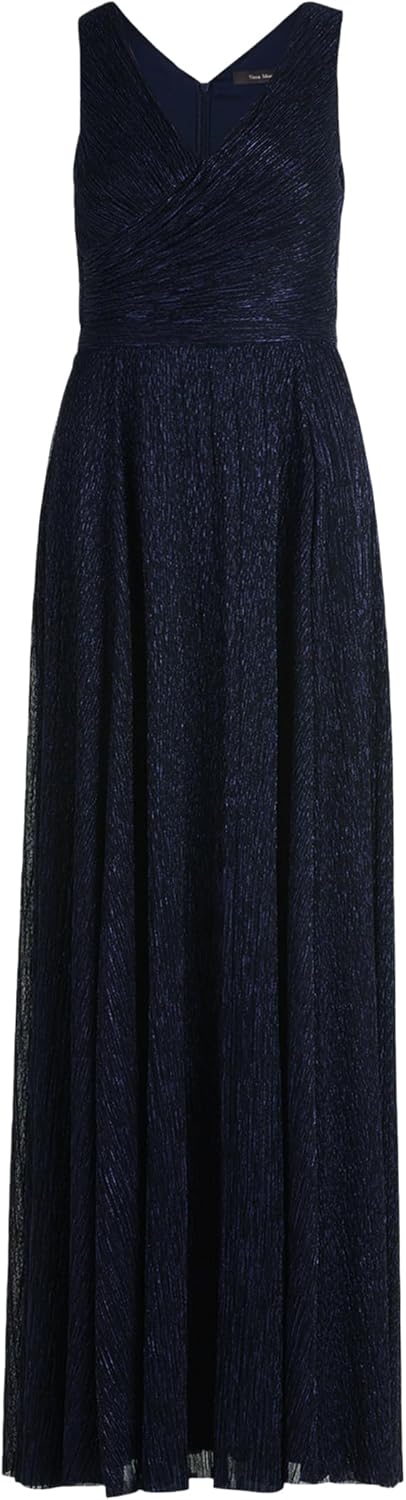 Vera Mont Damen Abendkleid mit Plissee 36 Blue/Black, 36 Blue/Black