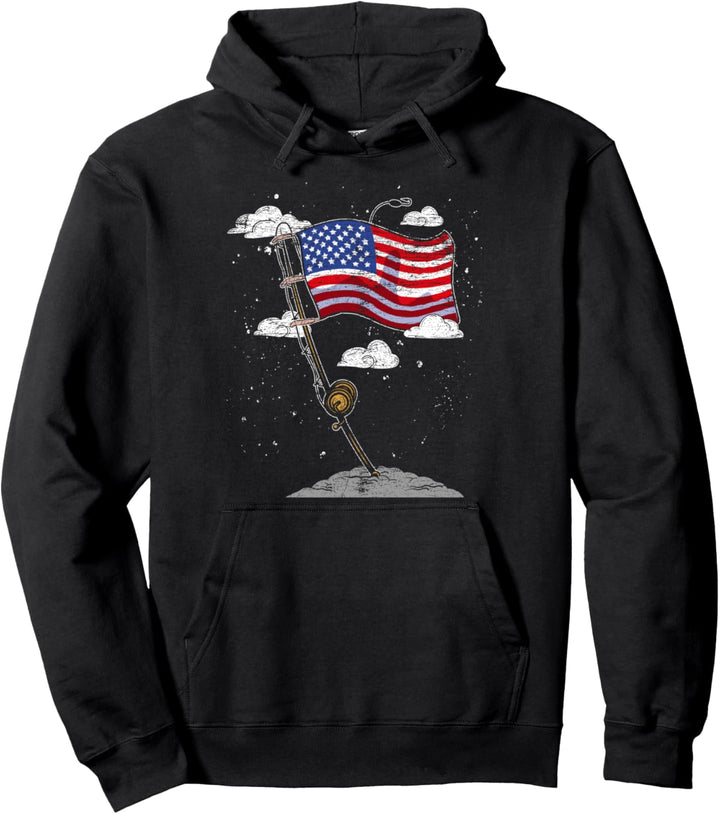 Amerika Flagge Angel Hobby Fischer Angelrute Angeln Pullover Hoodie