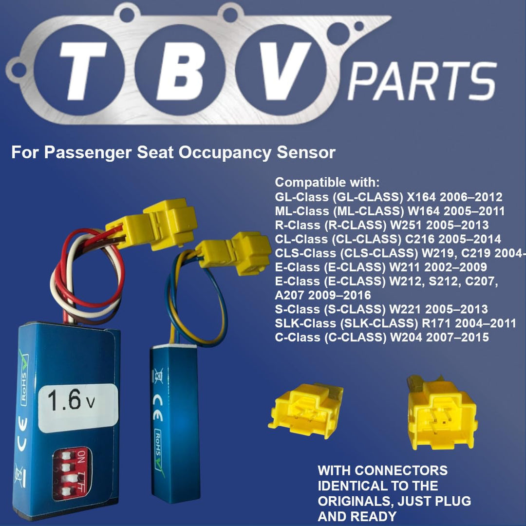 TBVPARTS Emulator Sensor Beruf Sitzmatte SRS Simulator Copilot Emulator Bypass Simulator Insassensen