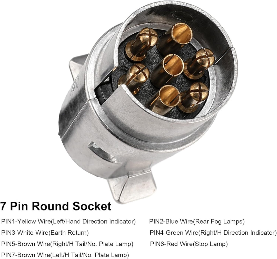 GEARMONSTER 3 Meter 12V Anhängerkabel 7 Polig, Anhänger Verlängerungskabel Spiralkabel Adapter Metal
