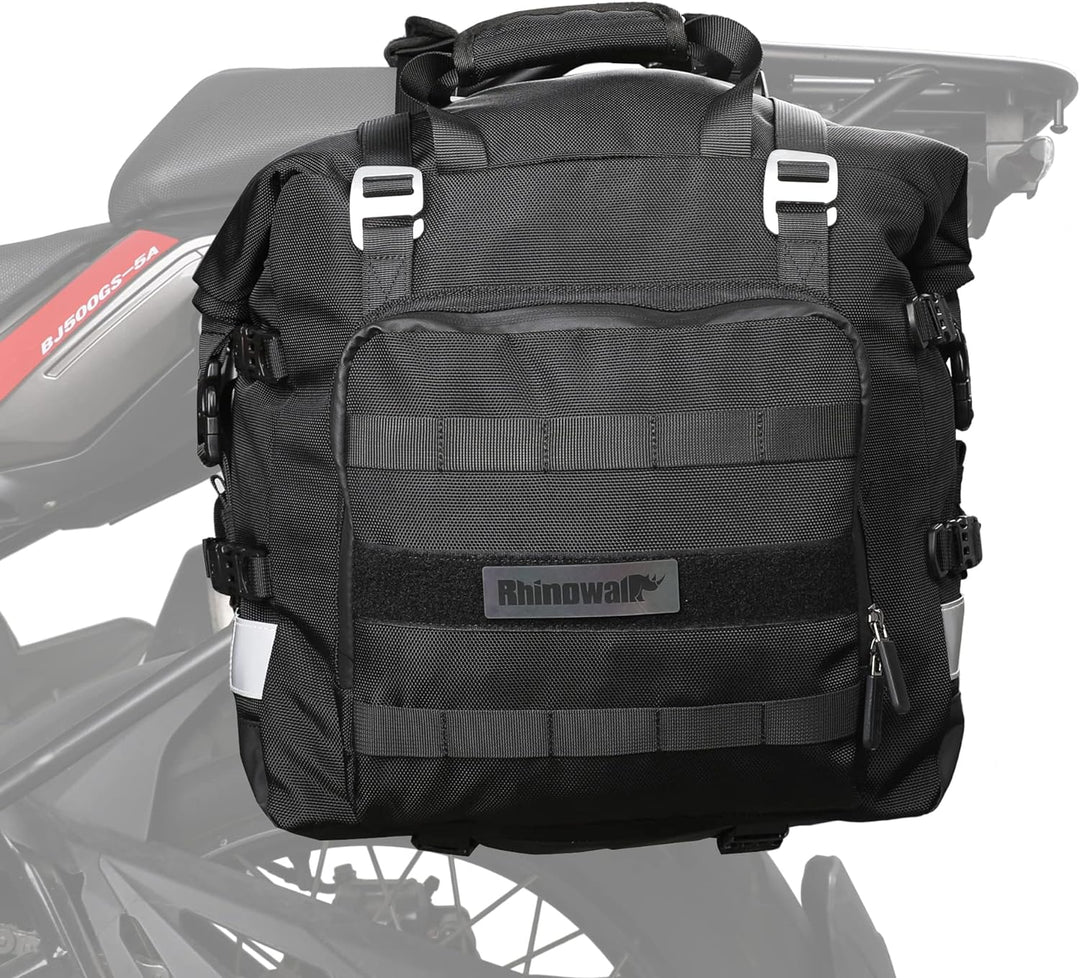 Rhinowalk Motorrad Satteltasche 20L Wasserdicht Motor Seitentasche Gepäcktasche Hecktasche Hinterrad