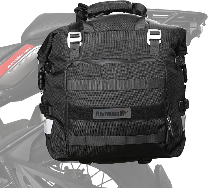 Rhinowalk Motorrad Satteltasche 20L Wasserdicht Motor Seitentasche Gepäcktasche Hecktasche Hinterrad