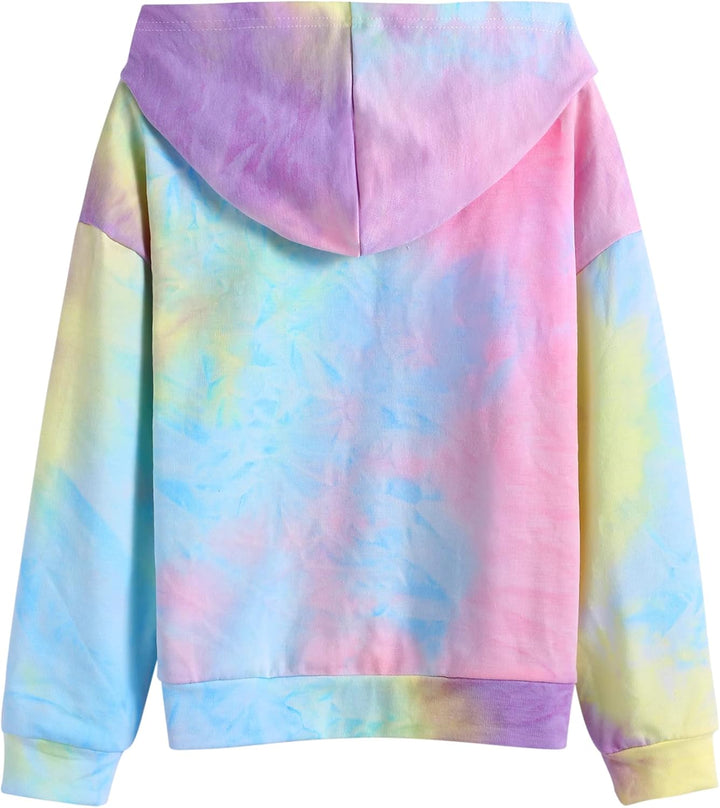 Arshiner Mädchen Hoodie Batik Kinder Pullover Freizeit Mode Sweatshirt mit Kapuze Herbst Winter Lang