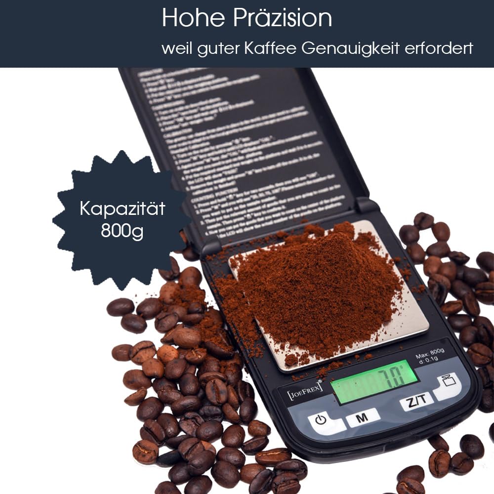 Kaffeewaage Barista | Espresso waage Klein | Barista waage mit LCD Display | Espressowaage mit 0,1g