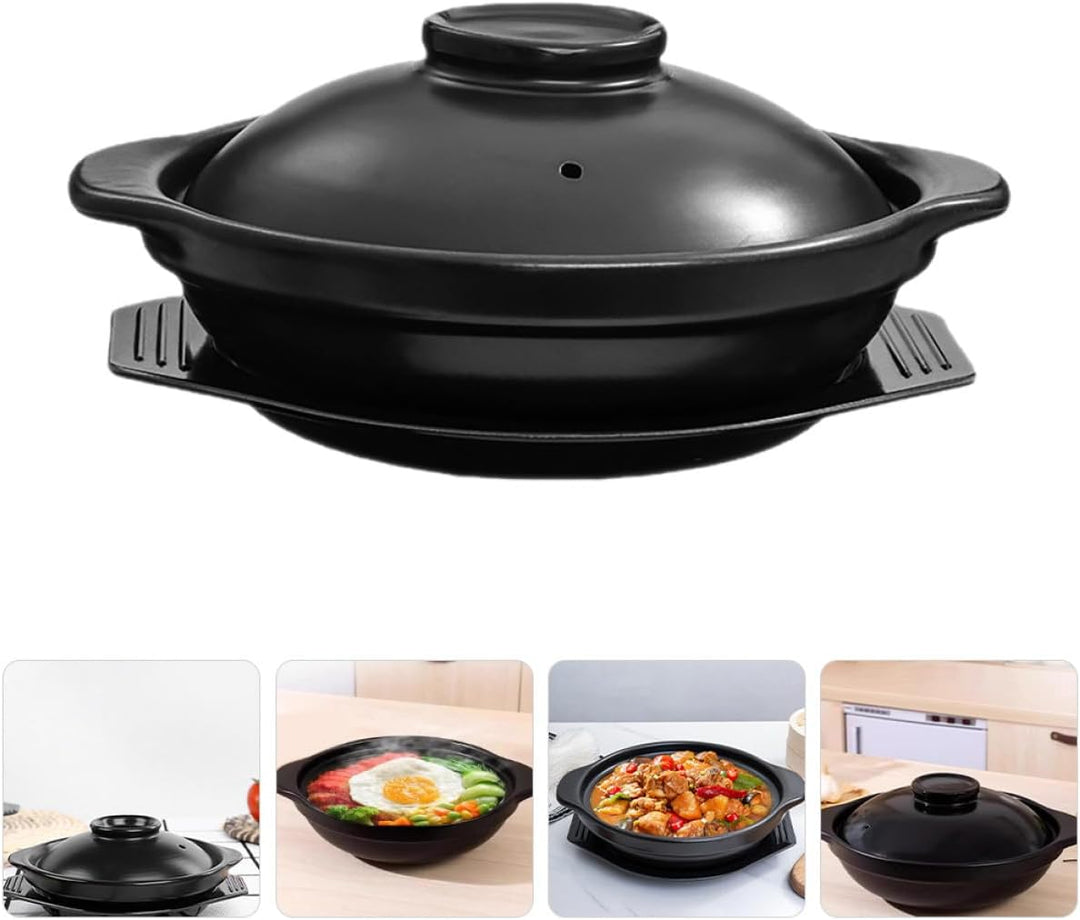 Keramik Schmortopf 600 Ml mit Deckel und Untertasse Hitzebeständig und Trocken Garend Chinesischer T
