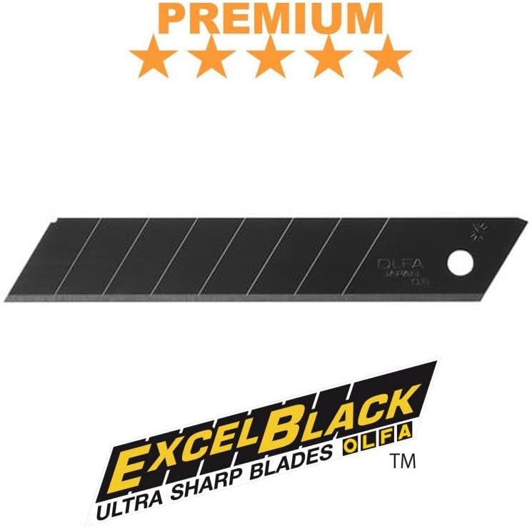 Olfa LBB Cuttermesser-Klingen, Schwarz, 100 x 18 mm, 50 Stück 18mm Klingen LBB 50 ultrascharf, 18mm