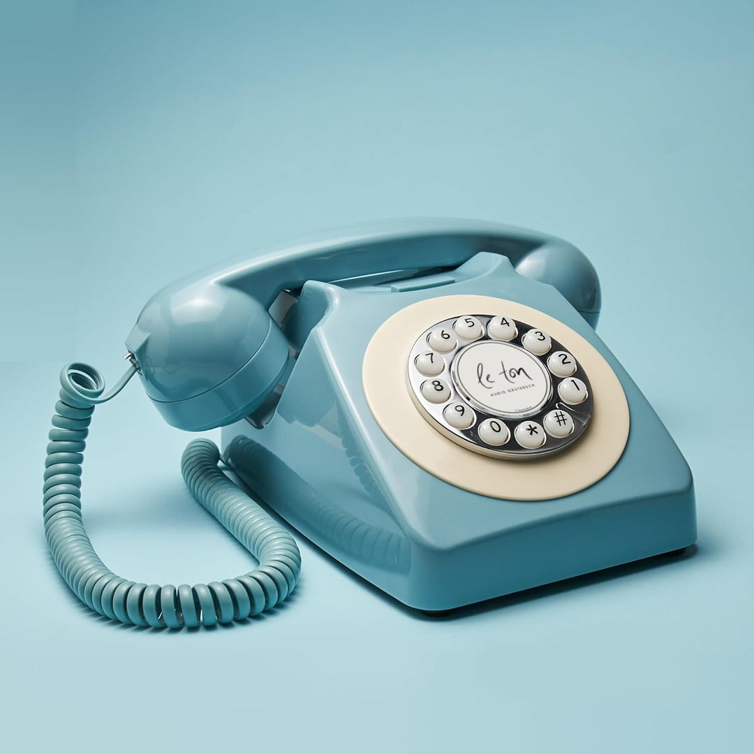 Le Ton Audio Gästebuch, Blau, Telefon für Hochzeiten und Events, Gästetelefon, Hochzeitstelefon, Bla
