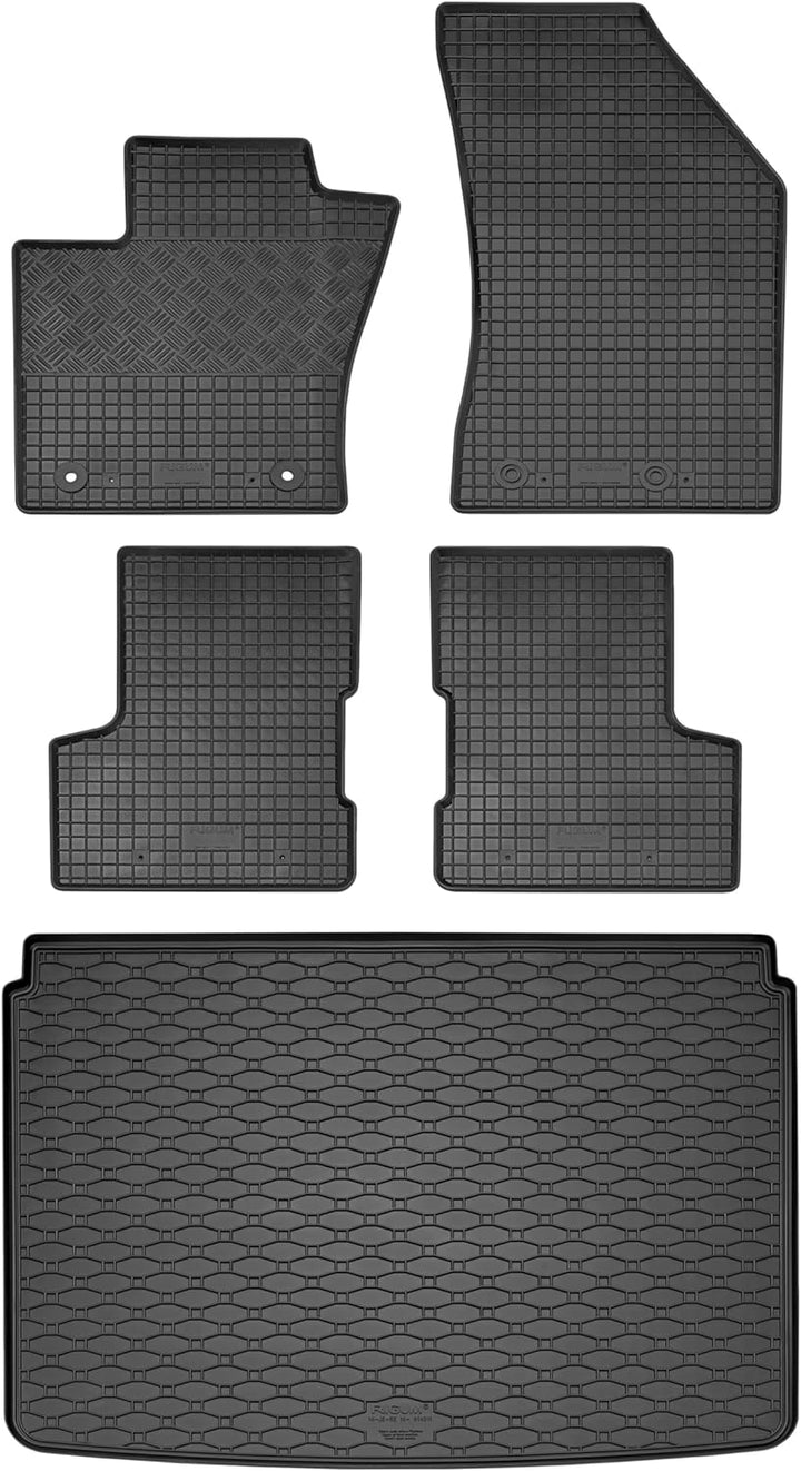 Passgenaue Kofferraumwanne und Gummifussmatten geeignet für FIAT 500X ab 2015 + Gurtschoner