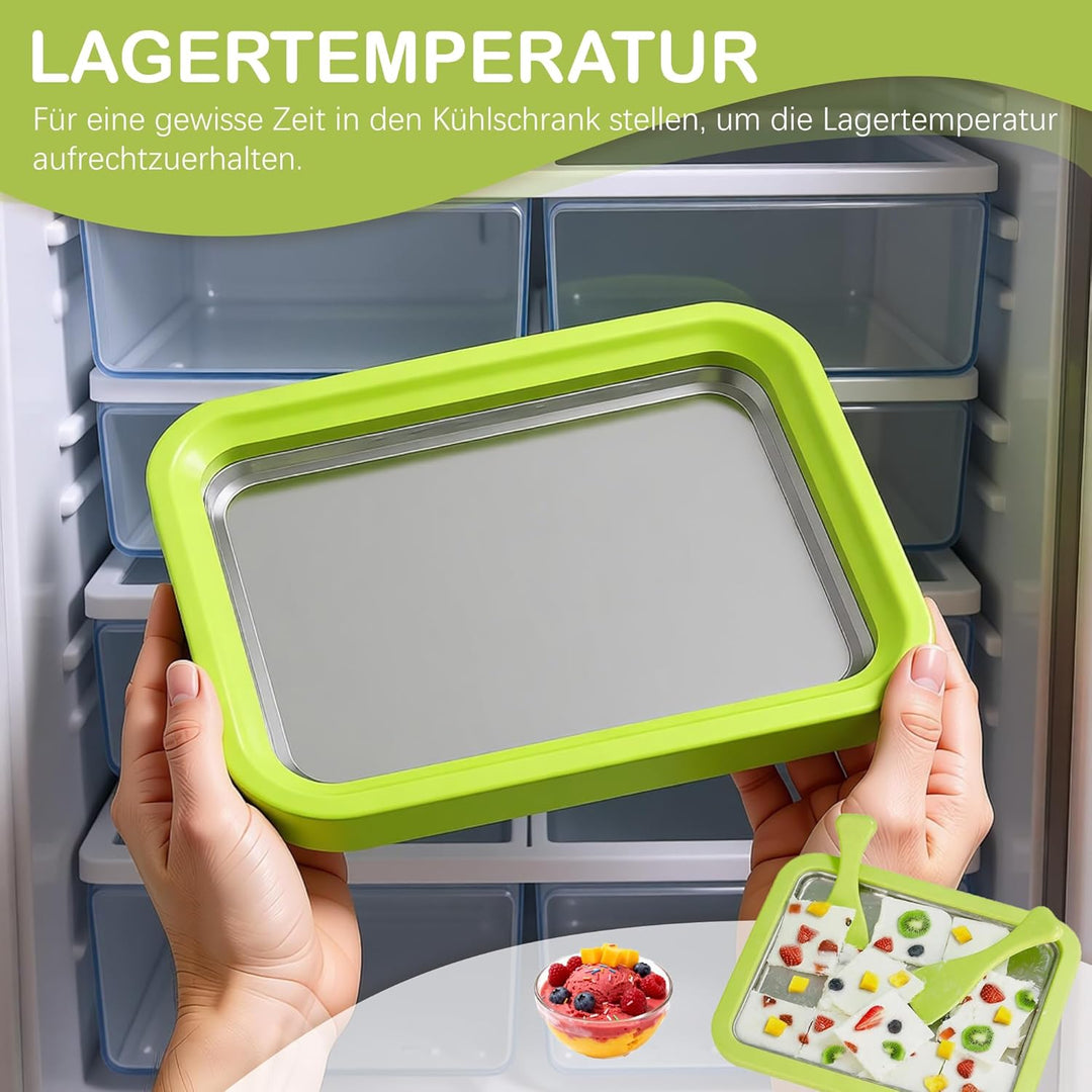 Eisplatte Eis Rolls, Rolled Ice Cream Maker, Eisplatte mit Spateln für Hausgemachte Gerollte Eiscrem