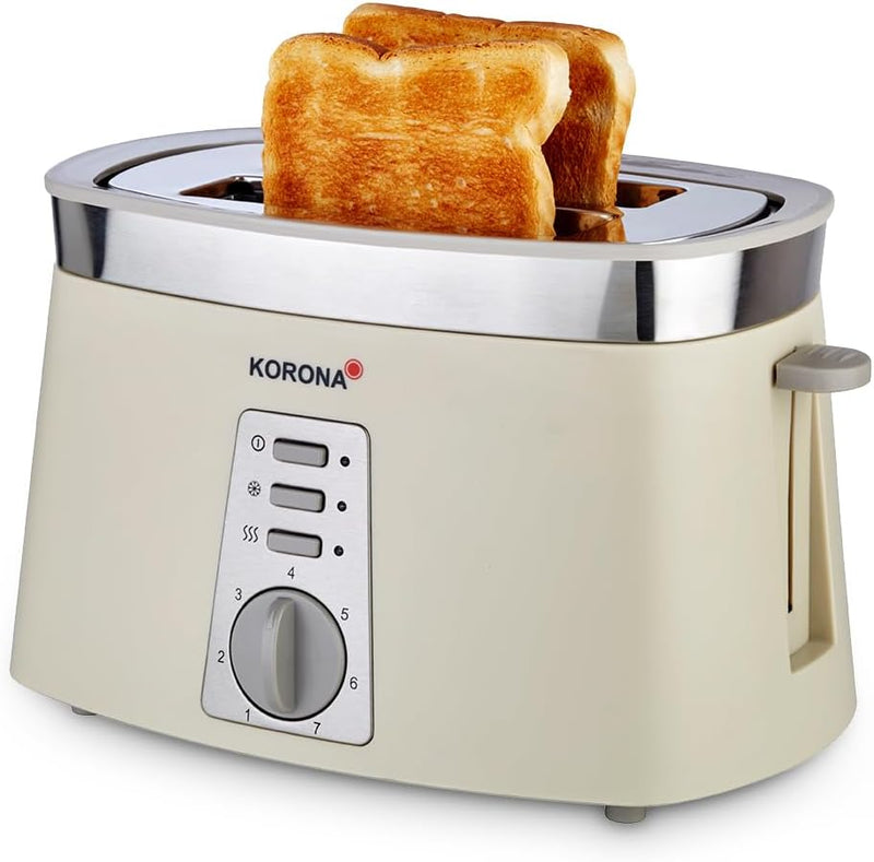 Korona 21205 Toaster I 2 Scheiben I farbig I beige sand-grau I auftauen I rösten I aufwärmen I 920 W