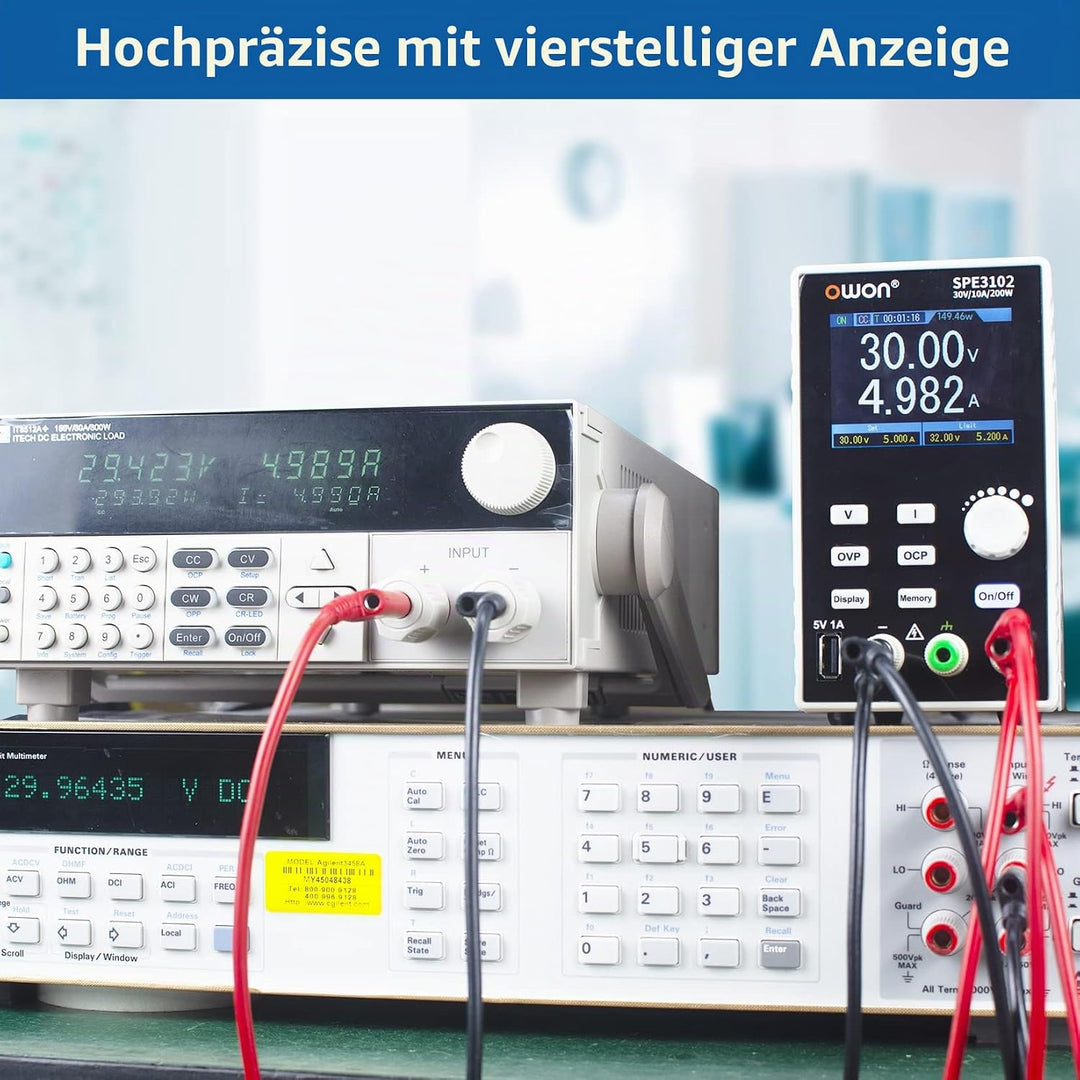 OWON SPE3102 Labornetzgerät 30v 10a,Netzgerät Regelbar mit Ausgang Aktivierbar/Deaktiviertaste Mini