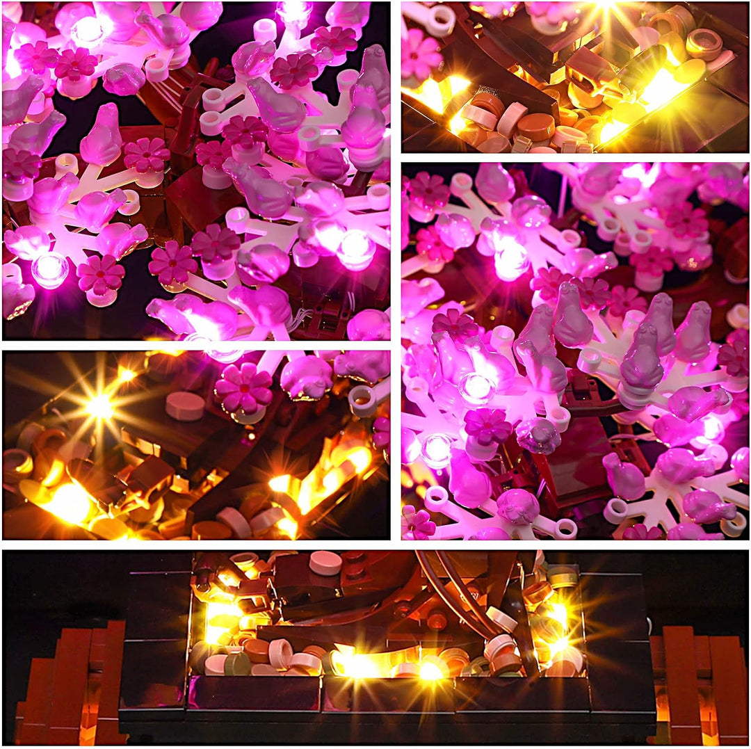 YEABRICKS LED Licht für Lego-10281 Creator Expert Bonsai Tree(Pink) Bausteine Modell (Lego Set Nicht