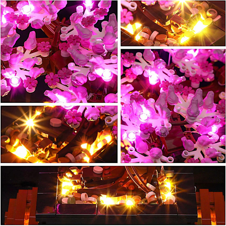 YEABRICKS LED Licht für Lego-10281 Creator Expert Bonsai Tree(Pink) Bausteine Modell (Lego Set Nicht