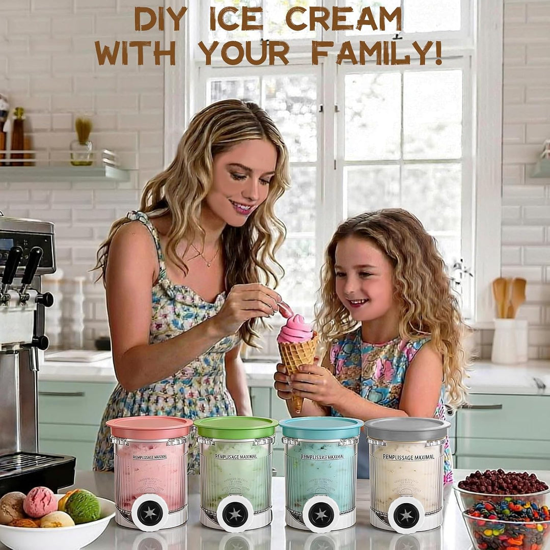 Creami Behälter, 4 Stück Behälter für Ninja Creami Swirl, Kompatibel mit Ninja Creami NC701EU NC700